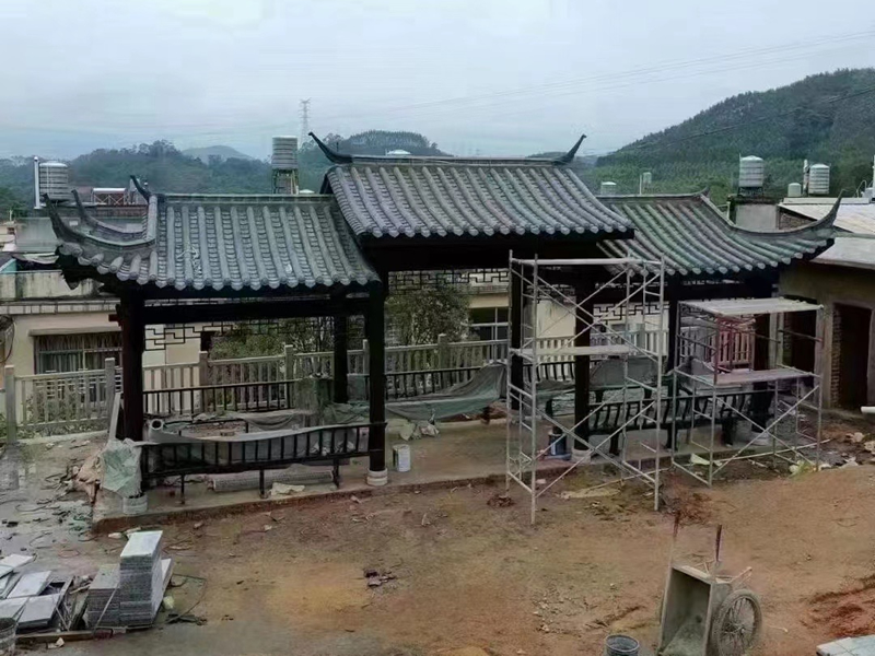 防腐木涼亭長(zhǎng)廊